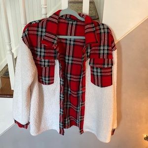 Christmas plaid Sherpa shacket size medium